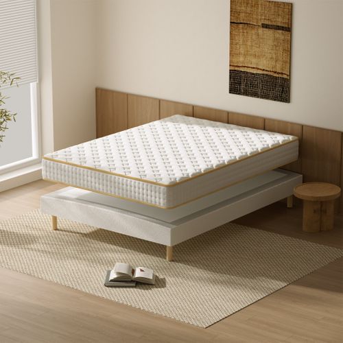 Ensemble Matelas Mousse 140x190 cm Epaisseur 18 cm + sommier tapissier