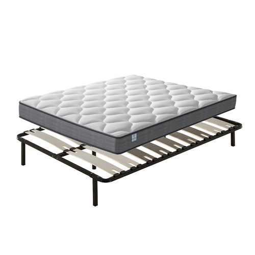 Ensemble Matelas à Ressorts 160x200cm, Epaisseur 20 cm + Sommier Avec Lattes