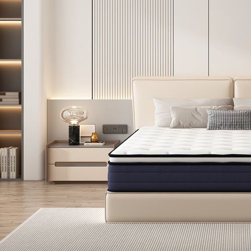 Ensemble 140x190cm Matelas à Ressorts + Sommier Avec Lattes Larges, Epaisseur Du Matelas 25cm
