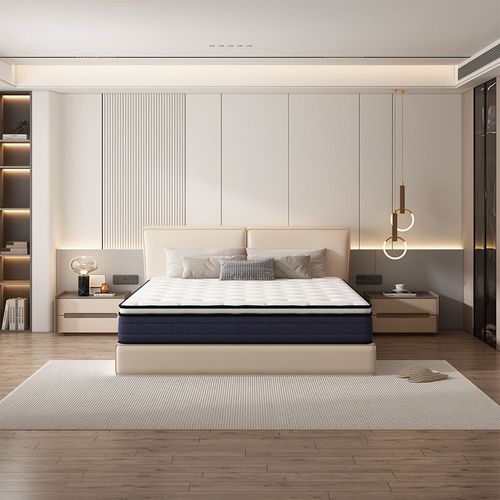 Ensemble 140x190cm Matelas à Ressorts + Sommier Avec Lattes Larges, Epaisseur Du Matelas 25cm