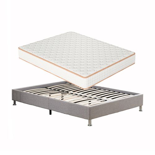 Ensemble Matelas Mousse 140x190 cm Epaisseur 18 cm + sommier déco