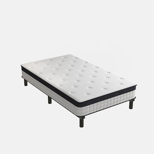 Matelas à ressort ensachés 90x190 cm + Cadre De Lit En Fer