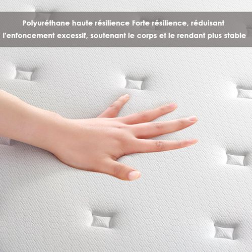 Matelas à ressort ensachés 90x190 cm + Cadre De Lit En Fer