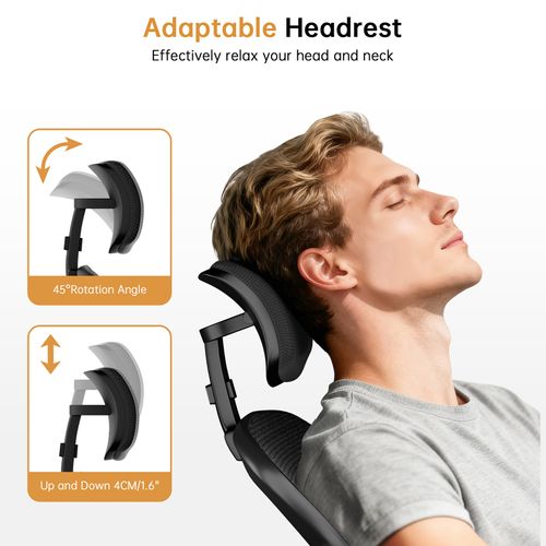 Fauteuil Gaming Ergonomique Avec Appui-tête, Accoudoirs Et Hauteur Réglables - Noir