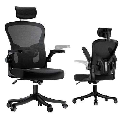 Fauteuil Gaming Ergonomique Avec Appui-tête, Accoudoirs Et Hauteur Réglables - Noir