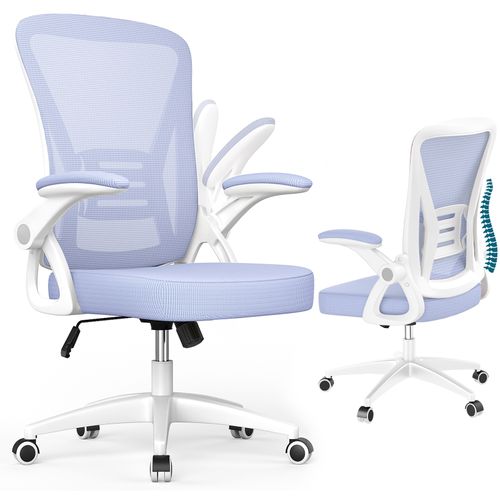 Fauteuil De Bureau Ergonomique En Maille Avec Soutien Lombaire, Accoudoirs Réglables - Pourpre