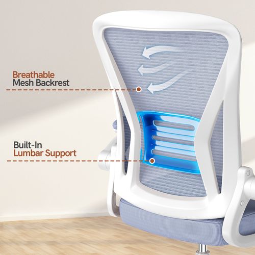 Fauteuil De Bureau Ergonomique En Maille Avec Soutien Lombaire, Accoudoirs Réglables - Pourpre