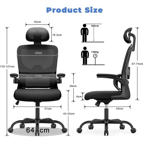 Fauteuil De Bureau Pivotant Avec Fonction Berçante Et Support Lombaire Adaptatif - Noir