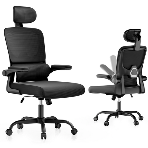 Fauteuil De Bureau Pivotant Avec Fonction Berçante Et Support Lombaire Adaptatif - Noir