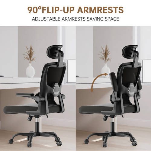 Fauteuil De Bureau Pivotant Avec Fonction Berçante Et Support Lombaire Adaptatif - Noir