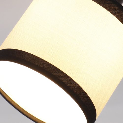 Spot de plafond 1 flamme E14, noir, orientable, en tissu, vintage/rétro, sans ampoule.