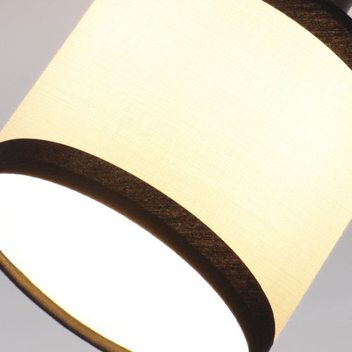 Spot de plafond 2 flammes, noir, en tissu, orientable, E14, vintage, sans ampoule.