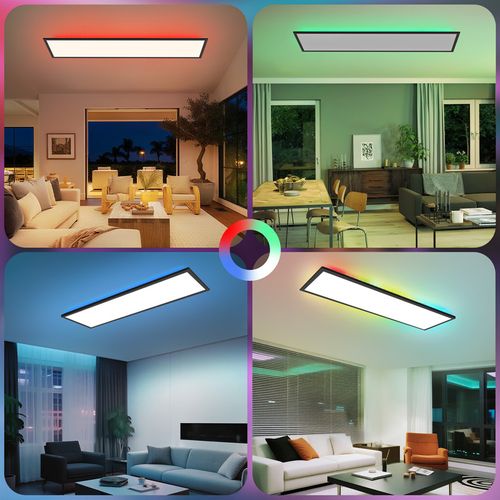Panneau LED 100x25, Rétroéclairage Rgb Dimmable Avec Télécommande, 24w.
