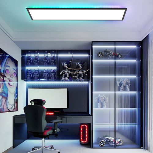 Panneau LED 100x25, Rétroéclairage Rgb Dimmable Avec Télécommande, 24w.