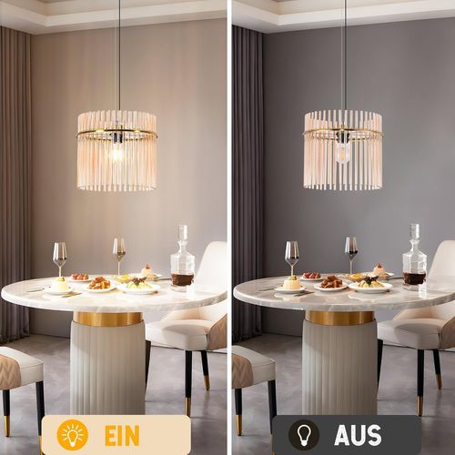 Suspension Dorée Rétro, Lampe Verre E27, Ø 30 Cm Pour Cuisine et Café.