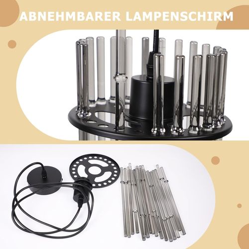 Suspension Noire, Lampe Verre 1-flamme E27, Ø 16 Cm Pour Table à Manger.