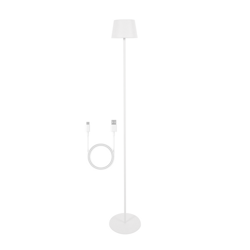 Lampadaire Solaire Extérieur 120cm, LED Dimmable, Hauteur Réglable, Blanc.