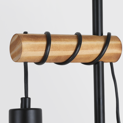 Lampadaire Vintage En Bois Et Métal, 146cm, Douille E27 Pour Salon.