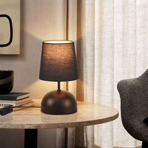 Nettlife Lampe De Chevet En Tissu Noir, Design Moderne Avec Câble (sans Ampoule).