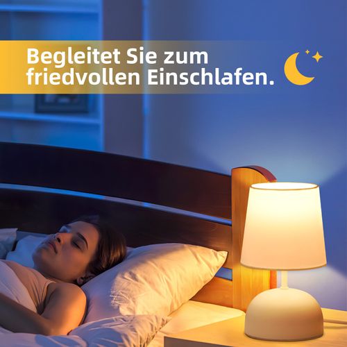 Lampe De Chevet En Tissu Blanc, Design Moderne Avec Câble (sans Ampoule).