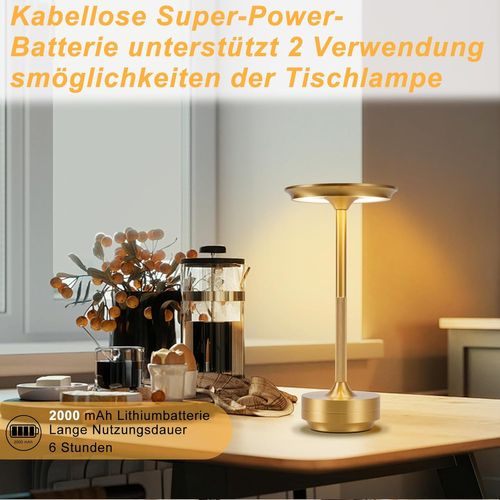 Nettlife Lampe De Chevet LED Sans Fil, Tactile Dimmable, Rechargeable USB (lot De 2).