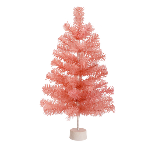 Mini Sapin De Noël Rose 60cm, Décoration De Table Et Bureau En Pvc.