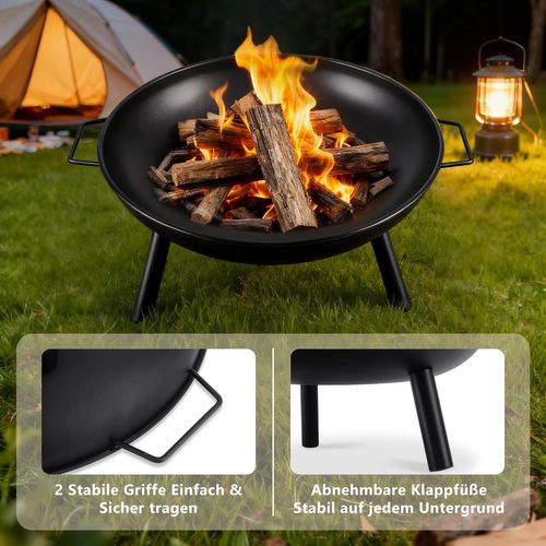 Brasero Pour Jardin - Brasero Ø 58 Cm Avec 2 Poignées De Transport Et Tisonnier 43 Cm