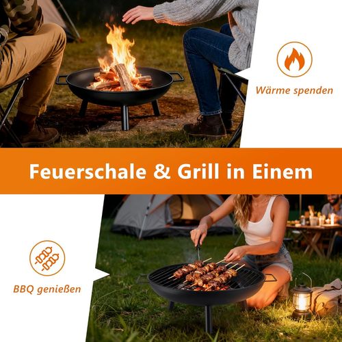 Brasero Pour Jardin - Brasero Ø 58 Cm Avec 2 Poignées De Transport Et Tisonnier 43 Cm