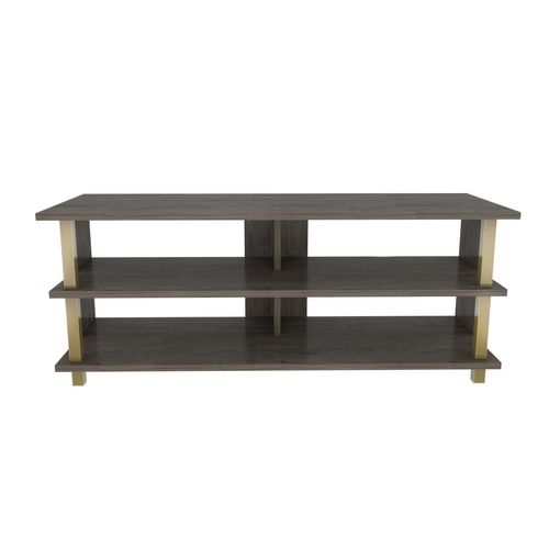 Pueblo Meuble TV 120 Cm Niches Et Étagères Ouvertes (doré Et Wenge)