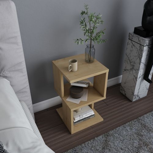 Table De Chevet Carter , Etagères Ouvertes, Table D'appoint (chêne)