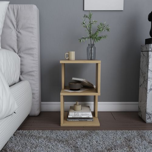 Table De Chevet Carter , Etagères Ouvertes, Table D'appoint (chêne)