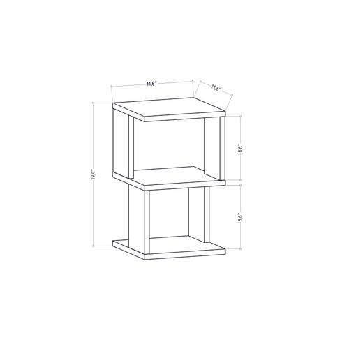 Table De Chevet Carter , Etagères Ouvertes, Table D`appoint (anthracite)