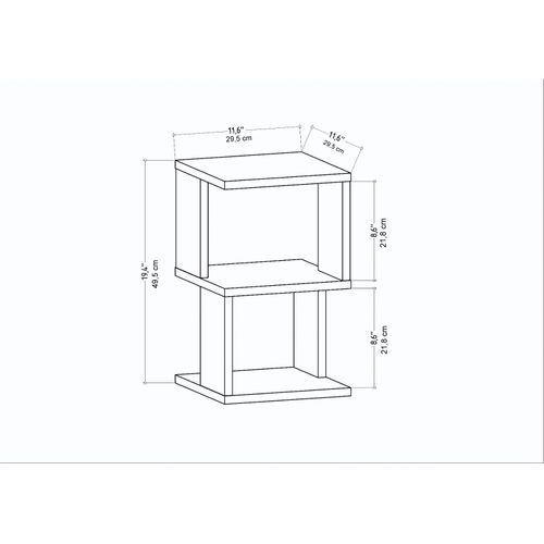 Table De Chevet Carter  - Etagères Ouvertes - Table D'appoint