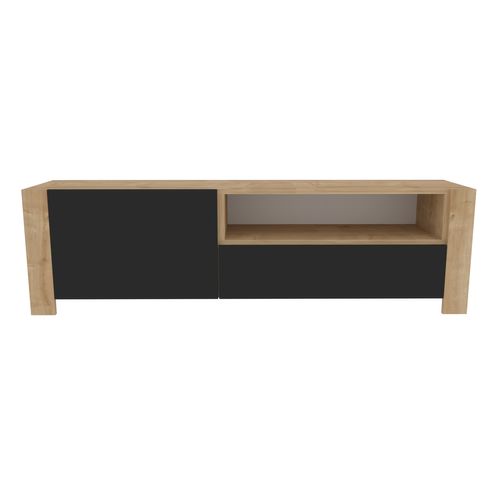 Piedmont 160 Cm Meuble TV Armoires Battantes Et Niche (chêne Et Anthracite)