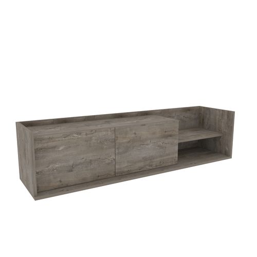 Krog 160 Cm Meuble TV - Étagères Ouvertes Et Armoires Battantes (wenge)