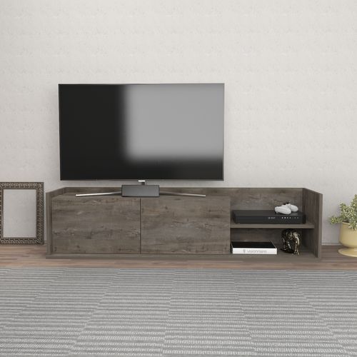 Krog 160 Cm Meuble TV - Étagères Ouvertes Et Armoires Battantes (wenge)