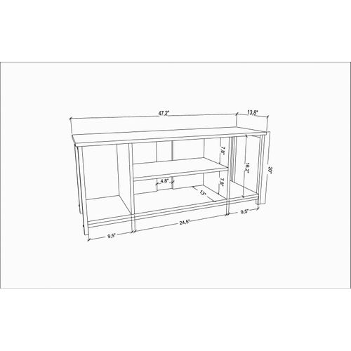 Meuble TV Rinaldo De 120 Cm Avec Niches, Cadre En Métal (doré Et Frig)