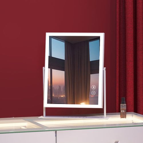 Miroir De Maquillage Hollywood Bluetooth Avec Bande Lumineuse LED - 25x30 Cm