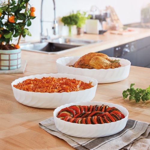 Lot De 3 Plats De Cuisson Ovales Empilables