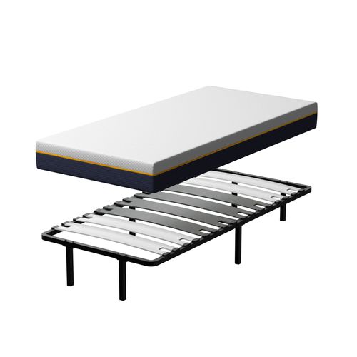 Ensemble Matelas Mousse 90x190 cm Epaisseur 17 Cm + Sommier à Lattes