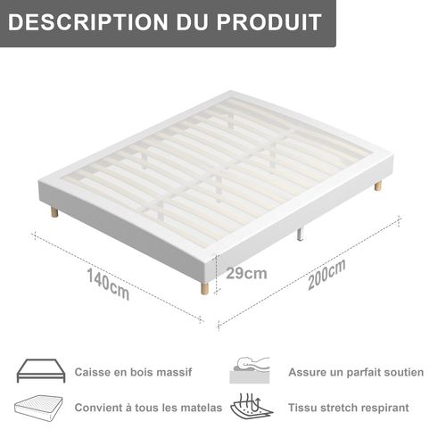 Ensemble Matelas Ressorts 140x190 Cm Epaisseur 25 cm + sommier déco