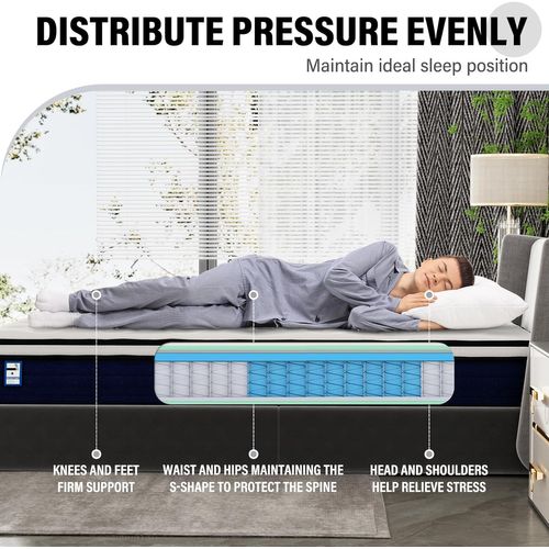 Ensemble Matelas Ressorts Ensachés 90x190 cm Epaisseur 25 cm + Sommier tapissier Blanc