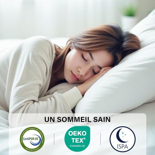 Ensemble Matelas Ressorts Ensachés 140x190 cm Epaisseur 25 cm + Sommier Peuplier 9 Pieds