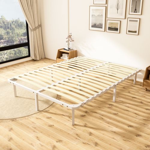 Sommier à Lattes 140x190 Cm, 2x16 Rangs, Incl. 9 Repose-pieds