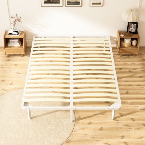 Sommier à Lattes 140x190 Cm, 2x16 Rangs, Incl. 9 Repose-pieds