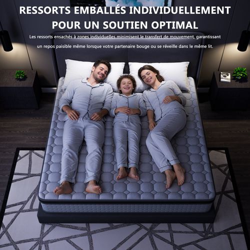 Matelas Ressorts 140x190 Cm Accueil Mémoire De Forme Épaisseur 25 Cm