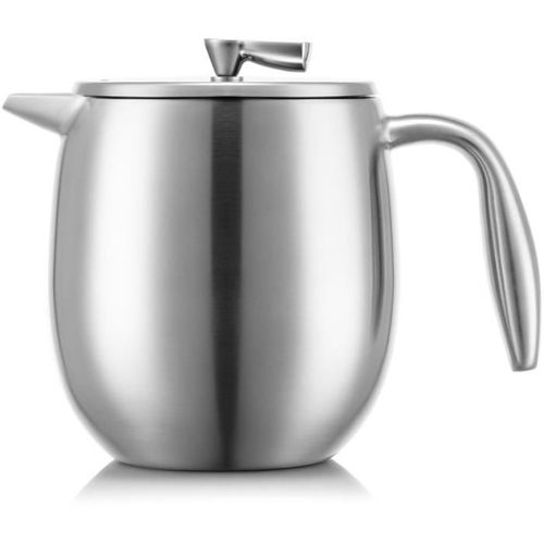 Cafetiere à Piston - Columbia - Double Paroi - 4 Tasses - 0.5 L - Inox - Mat