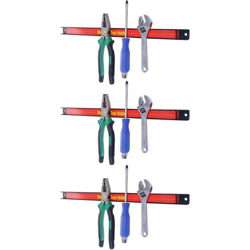 Lot De 3 Barres Magnétiques Professionnelles Porte Outil Longueur De 46 Cm Et Charge Max. 10 Kg
