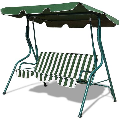 Balancelle De Jardin Sur Pied Pour 3 Personnes Avec Toit Imperméabilisant Idéal Vert