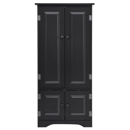Armoire De Rangement Vintage En Mdf 59 X 32 X 123 Cm (noir)